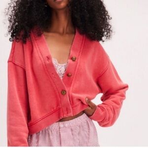 FREE PEOPLE GRACE FRENCH TERRY VAESI CARDIGAN